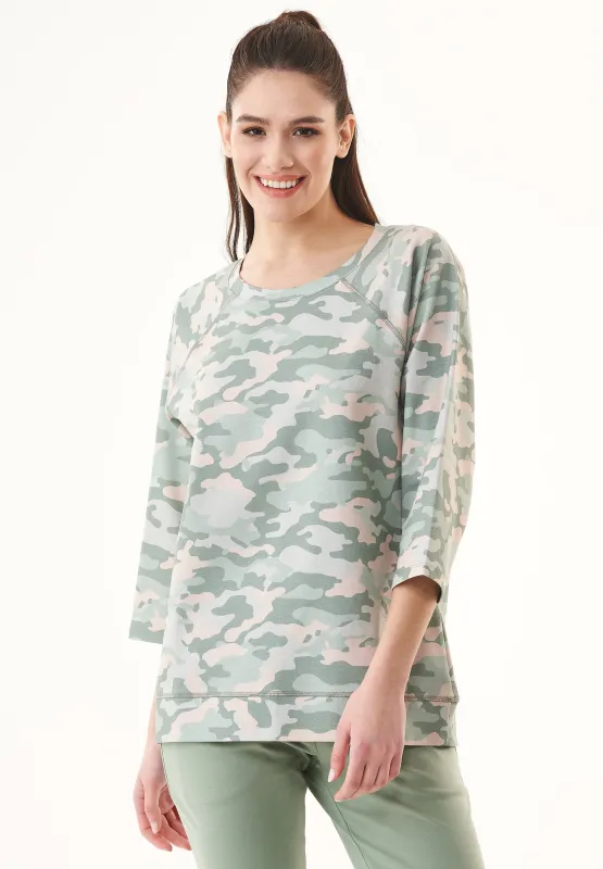 Organic Cotton 3/4 Sleeve Sweatshirt Camouflage sold by Ivalo.com