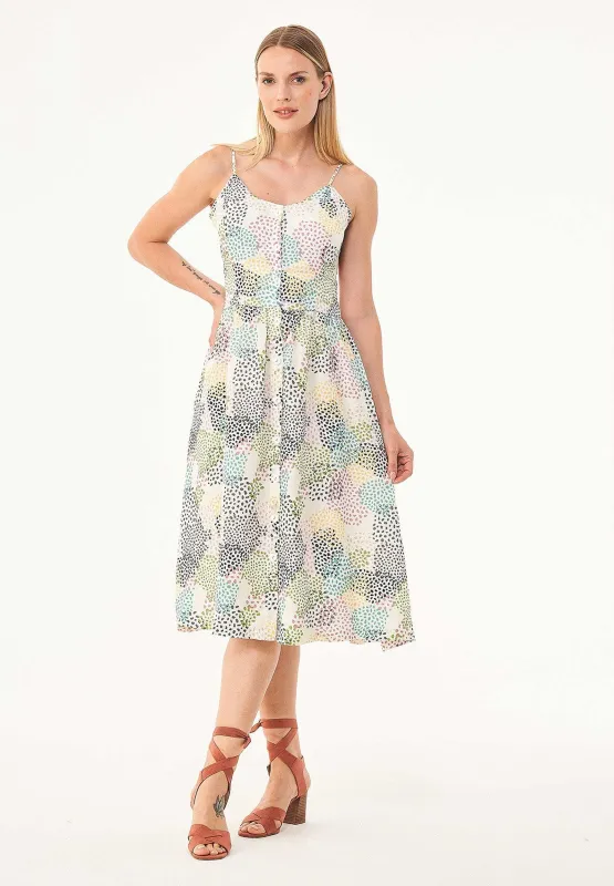 Spaghetti Strap Button Front Dress Multi Color Spots sold by Ivalo.com