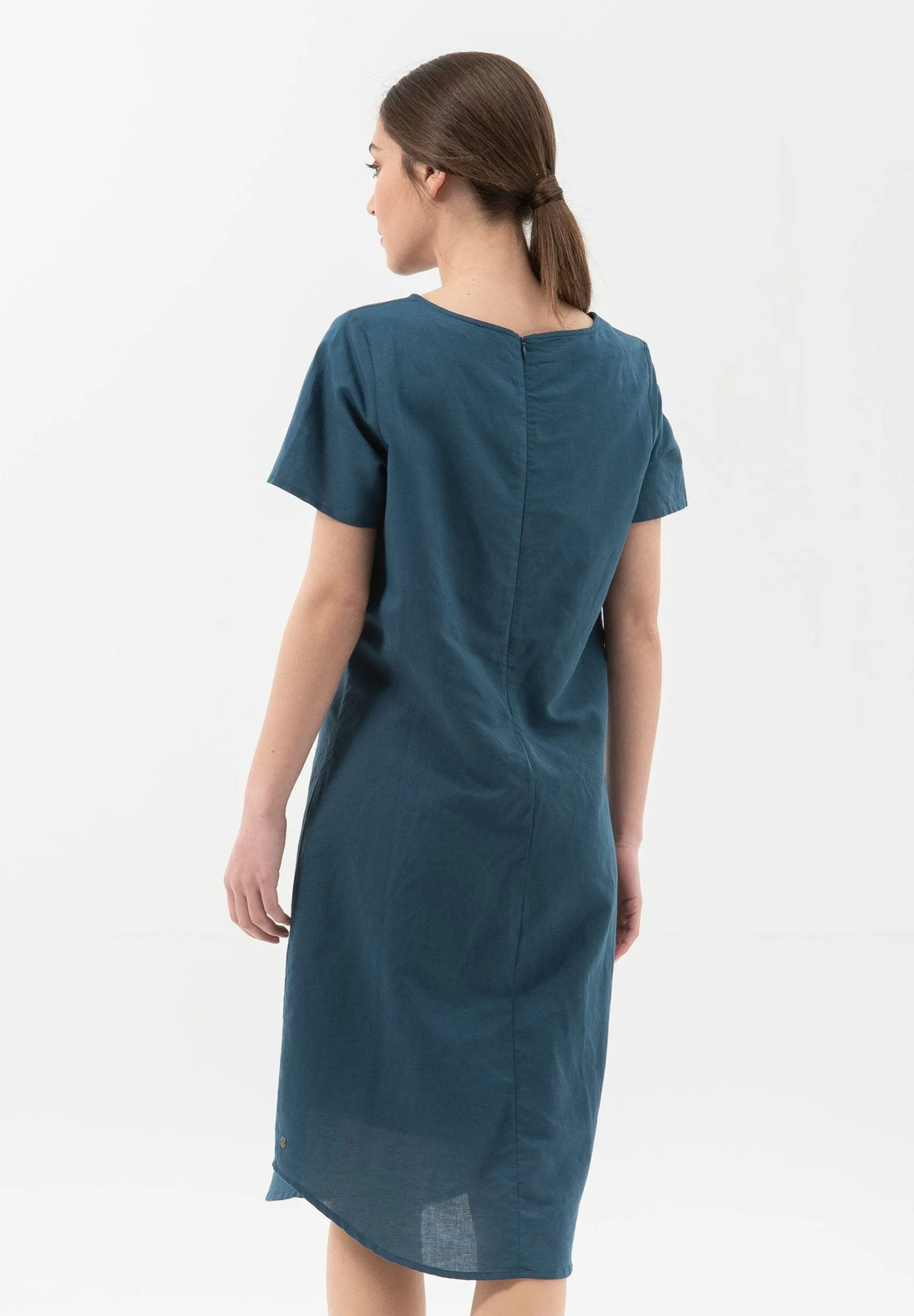 Linen Blend Boat Neck Dress Navy sold by Ivalo.com product image thumbnail 2