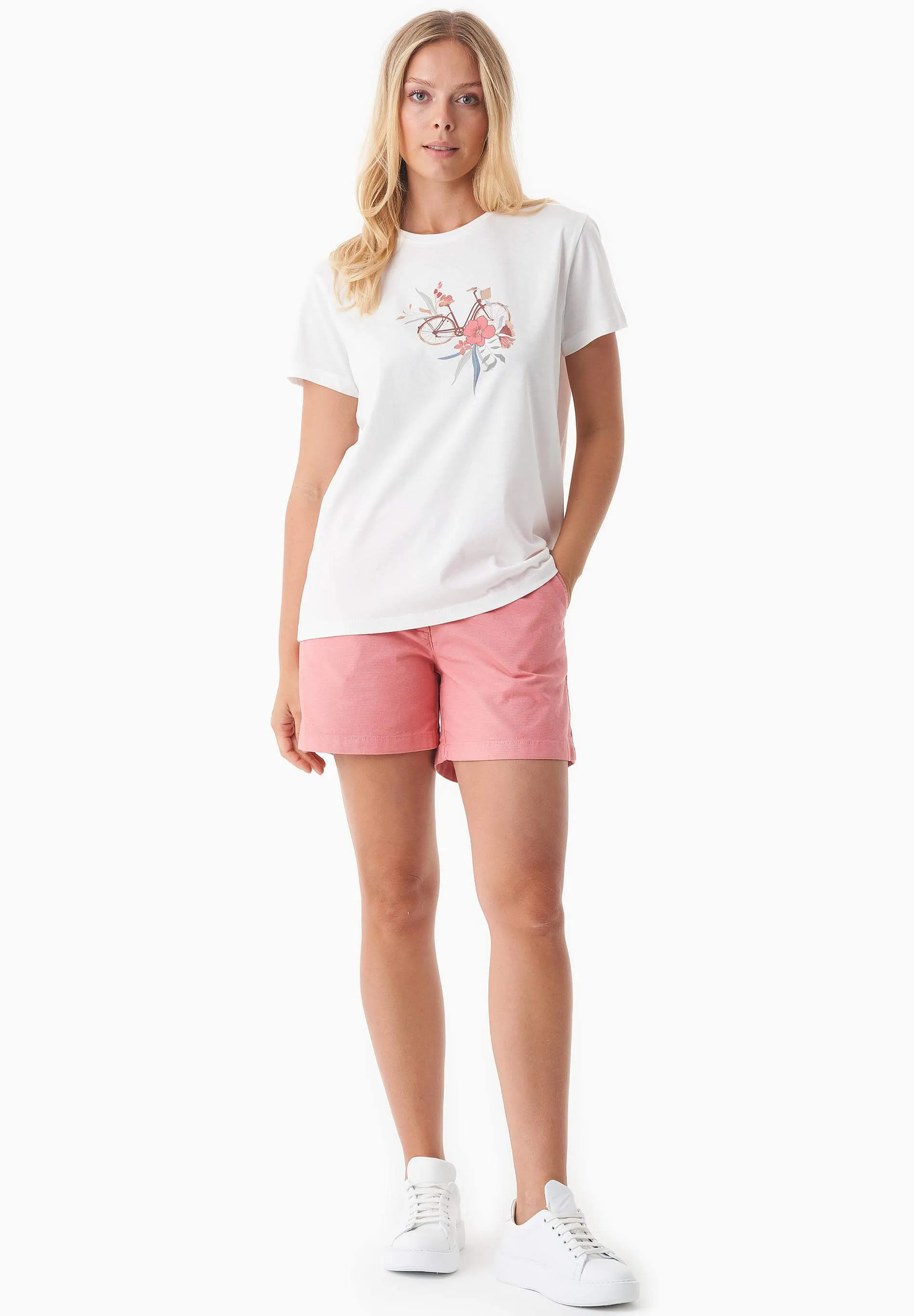 Flower Bike Print Organic Cotton T-Shirt Off White sold by Ivalo.com product image thumbnail 3