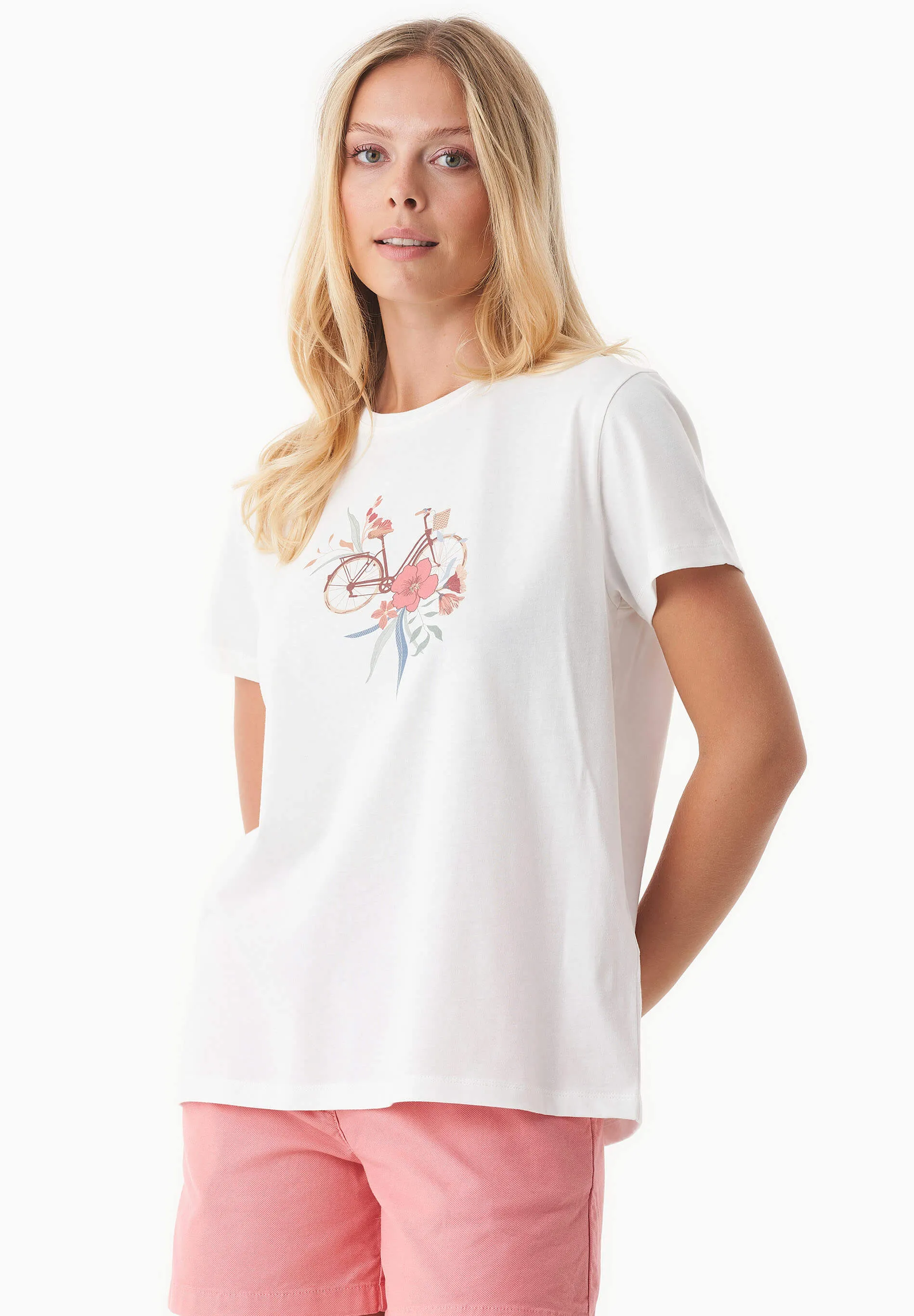 Flower Bike Print Organic Cotton T-Shirt Off White sold by Ivalo.com product image thumbnail 5