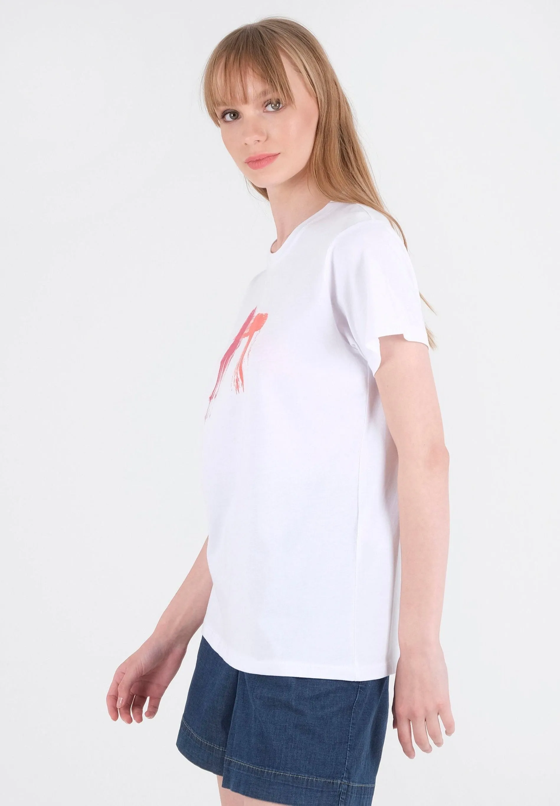 Abstract Print Organic Cotton T-Shirt White sold by Ivalo.com product image thumbnail 4