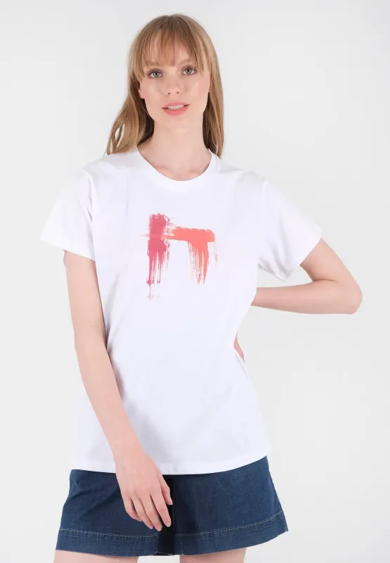 Abstract Print Organic Cotton T-Shirt White sold by Ivalo.com