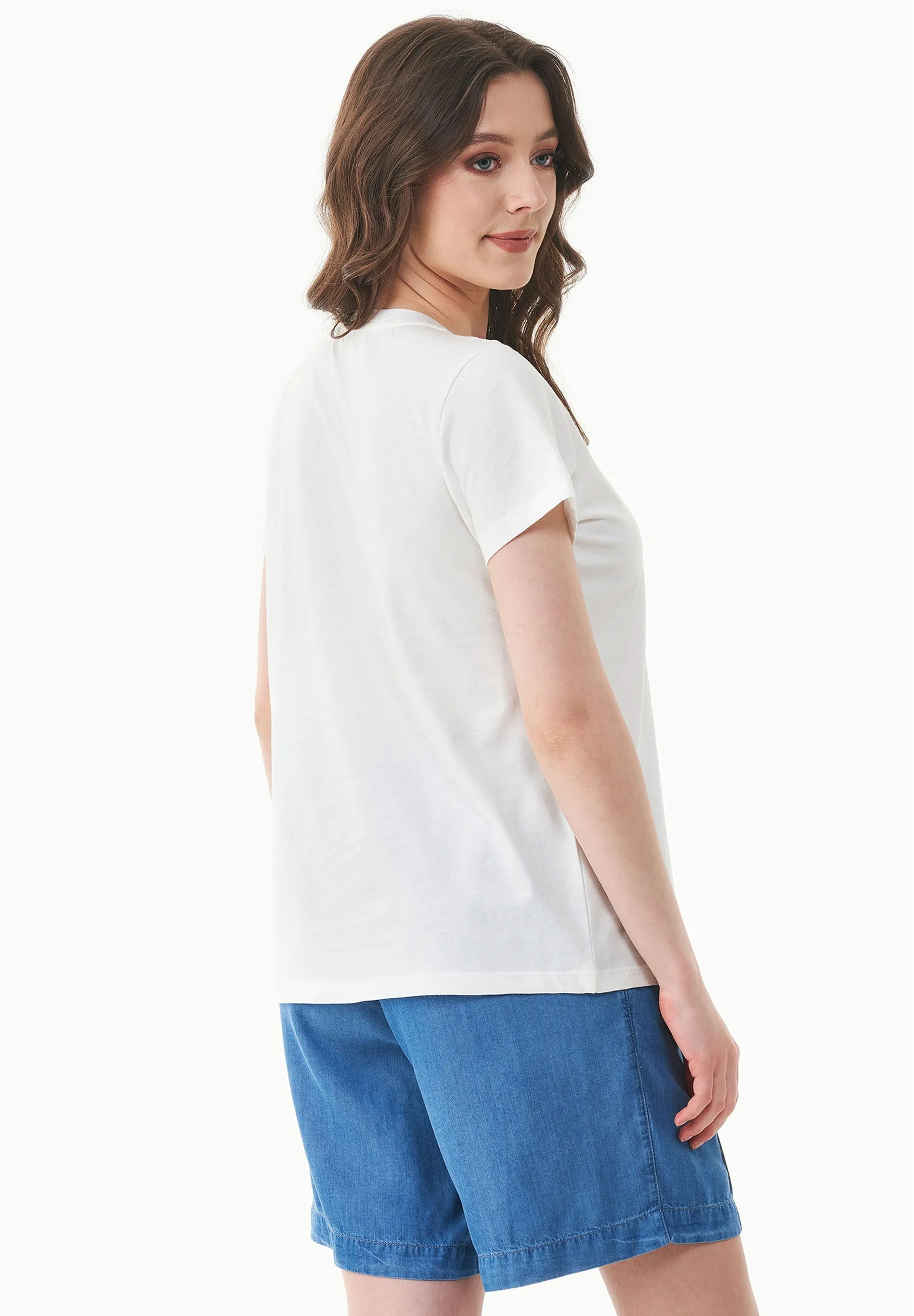 Flowers Print Organic Cotton T-Shirt Off White sold by Ivalo.com product image thumbnail 3