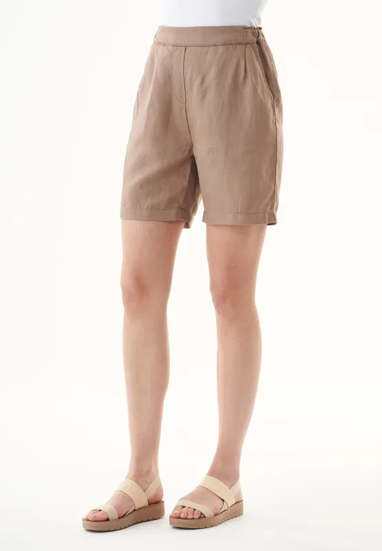 Casual Lyocell/Linen Shorts Deep Taupe sold by Ivalo.com