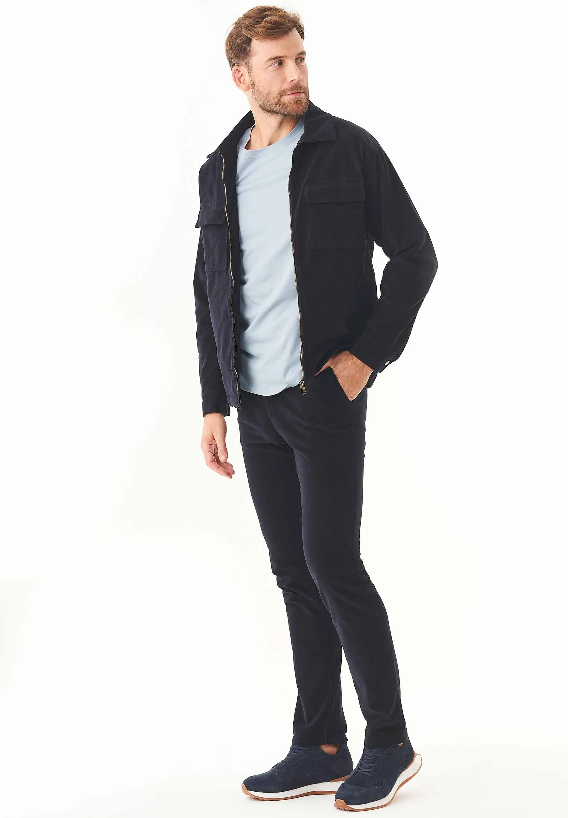 Men's Full Zip Corduroy Overshirt Dark Navy sold by Ivalo.com product image thumbnail 4