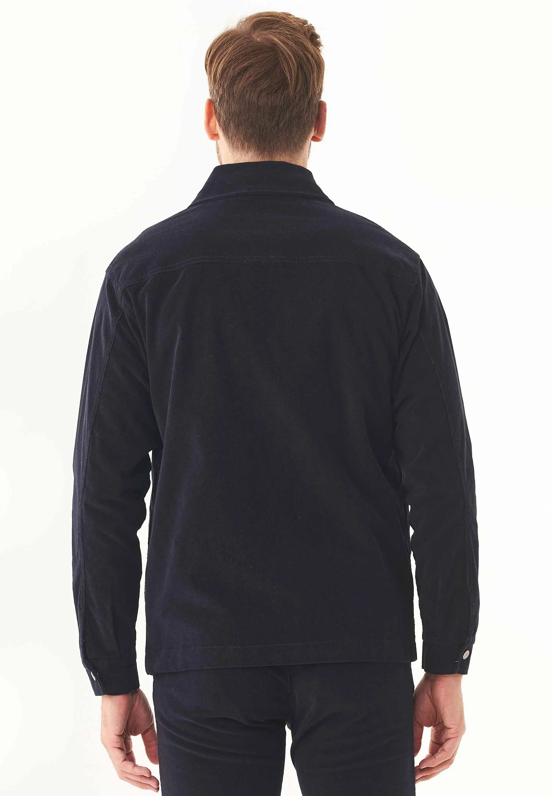Men's Full Zip Corduroy Overshirt Dark Navy sold by Ivalo.com product image thumbnail 3