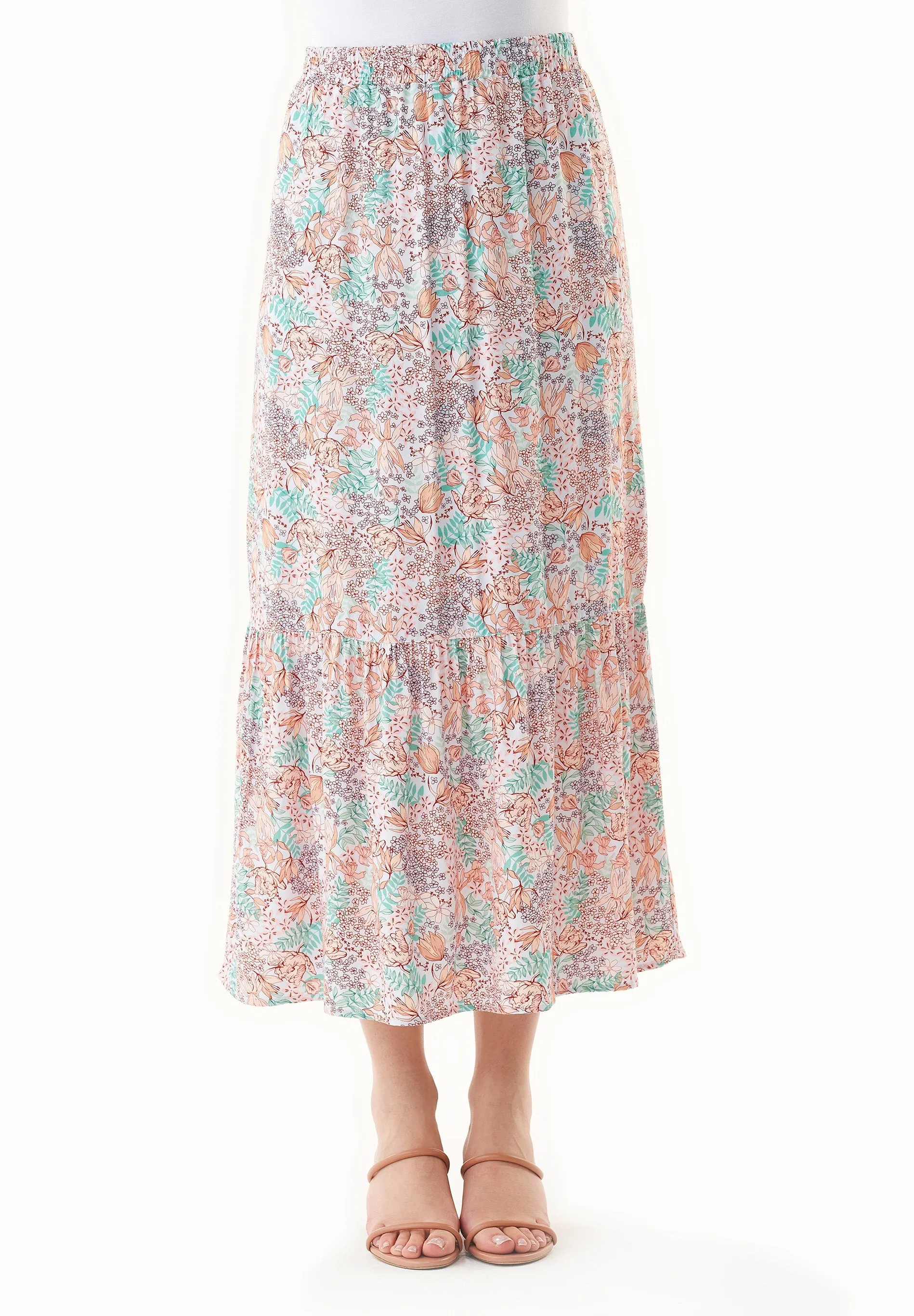 Tiered Ecovero Skirt Multi Colour Flower sold by Ivalo.com product image thumbnail 3