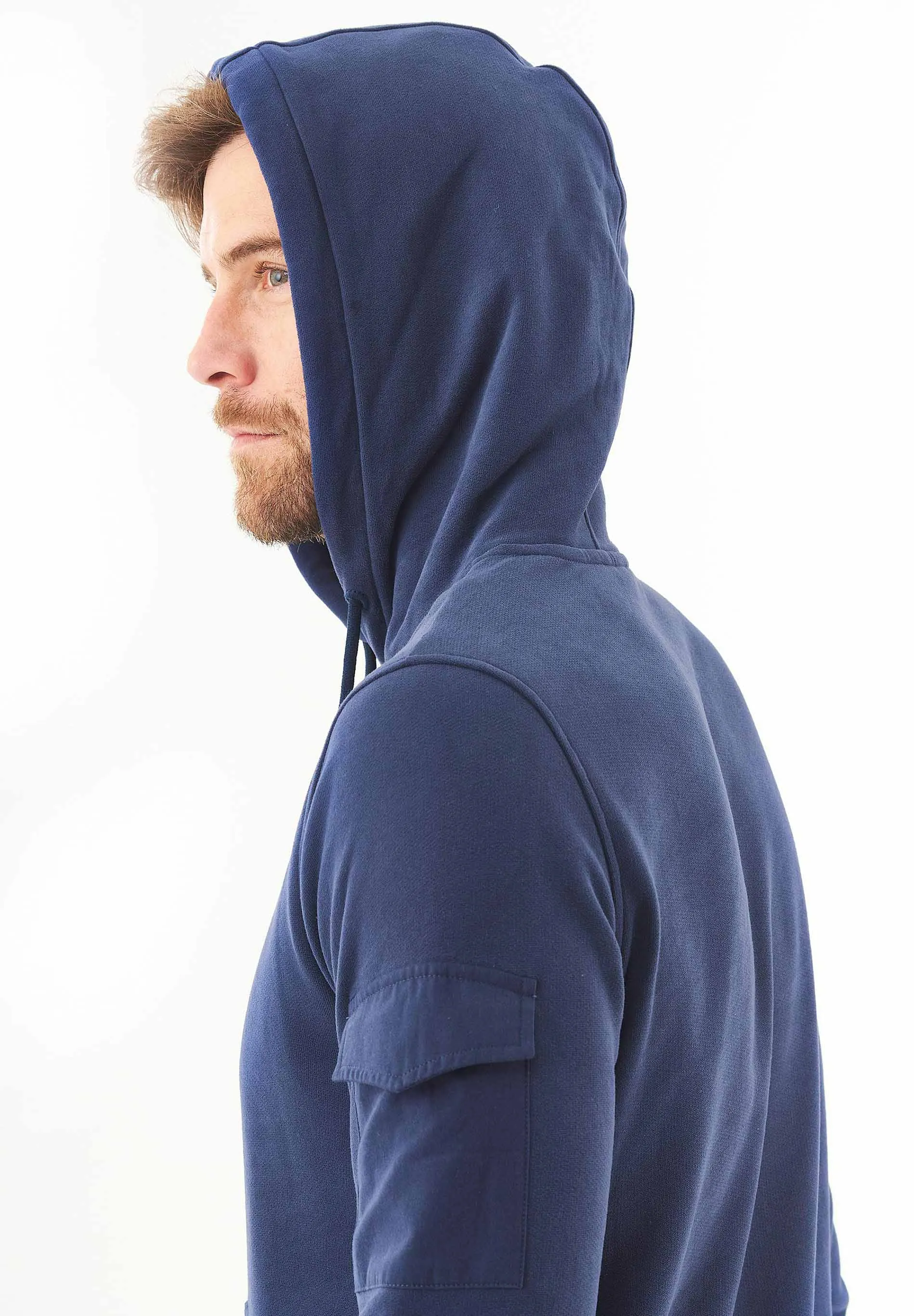 Men's Soft Touch Hoodie With Sleeve Pocket Navy sold by Ivalo.com product image thumbnail 5