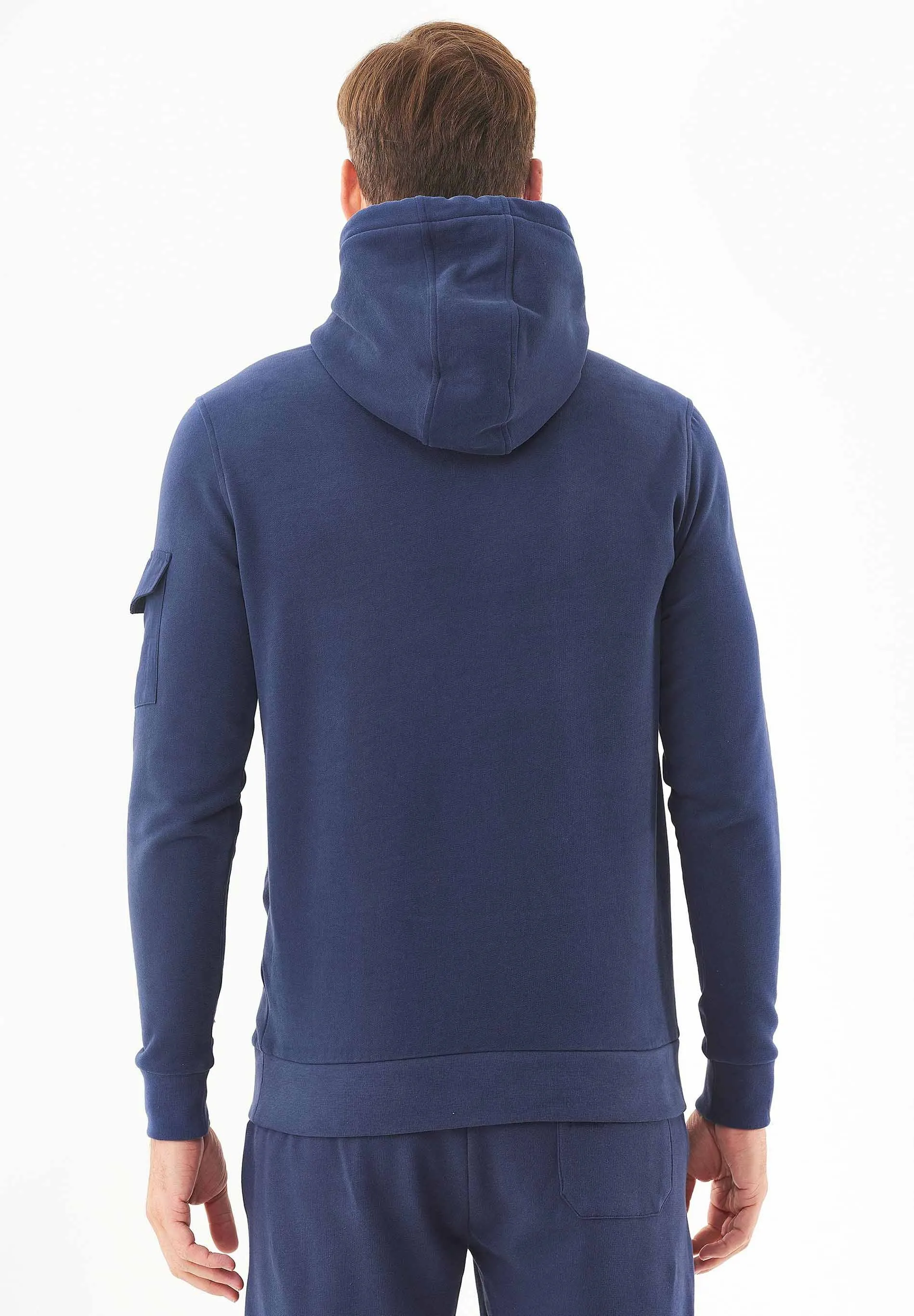 Men's Soft Touch Hoodie With Sleeve Pocket Navy sold by Ivalo.com product image thumbnail 2