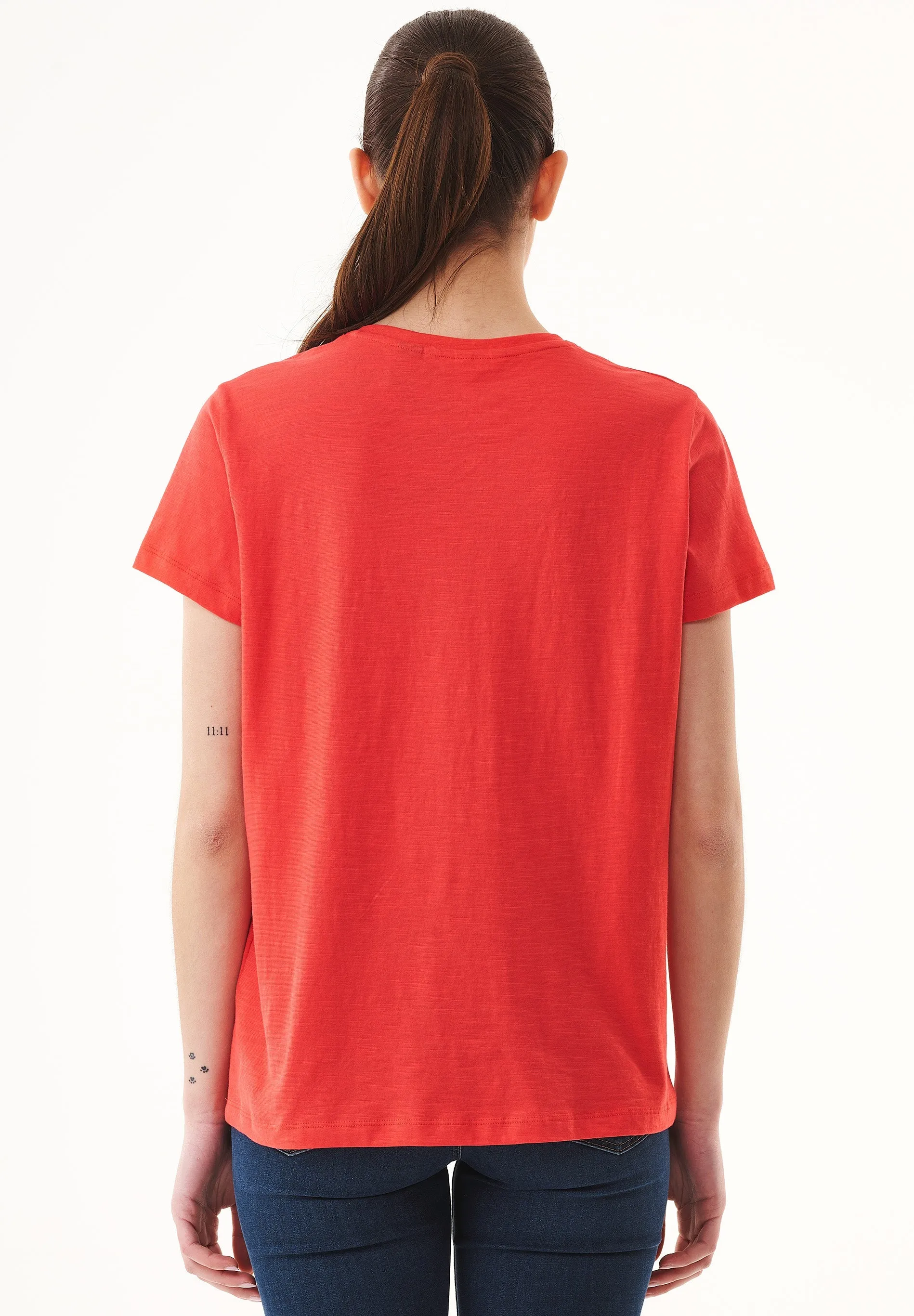 Women's Basic Round Neck T-Shirt Dusty Red sold by Ivalo.com product image thumbnail 2