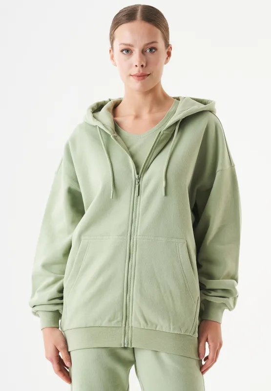Jale Soft Touch Organic Cotton Sweat Jacket Sage Green sold by Ivalo.com