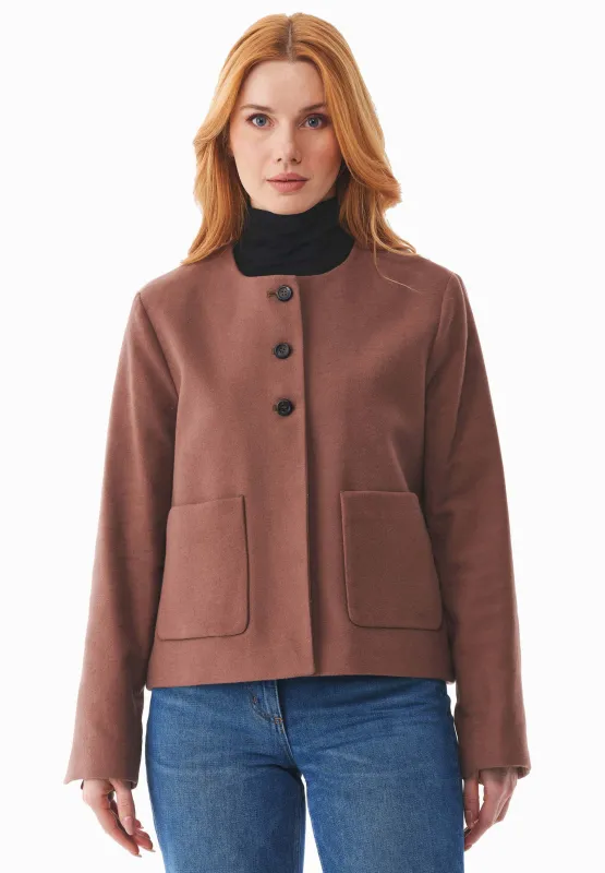 Women's Short Organic Cotton Jacket Cocoa Brown sold by Ivalo.com