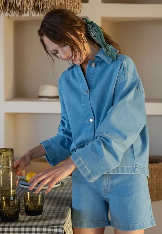 Women's Denim Organic Cotton Jacket Light Blue sold by Ivalo.com