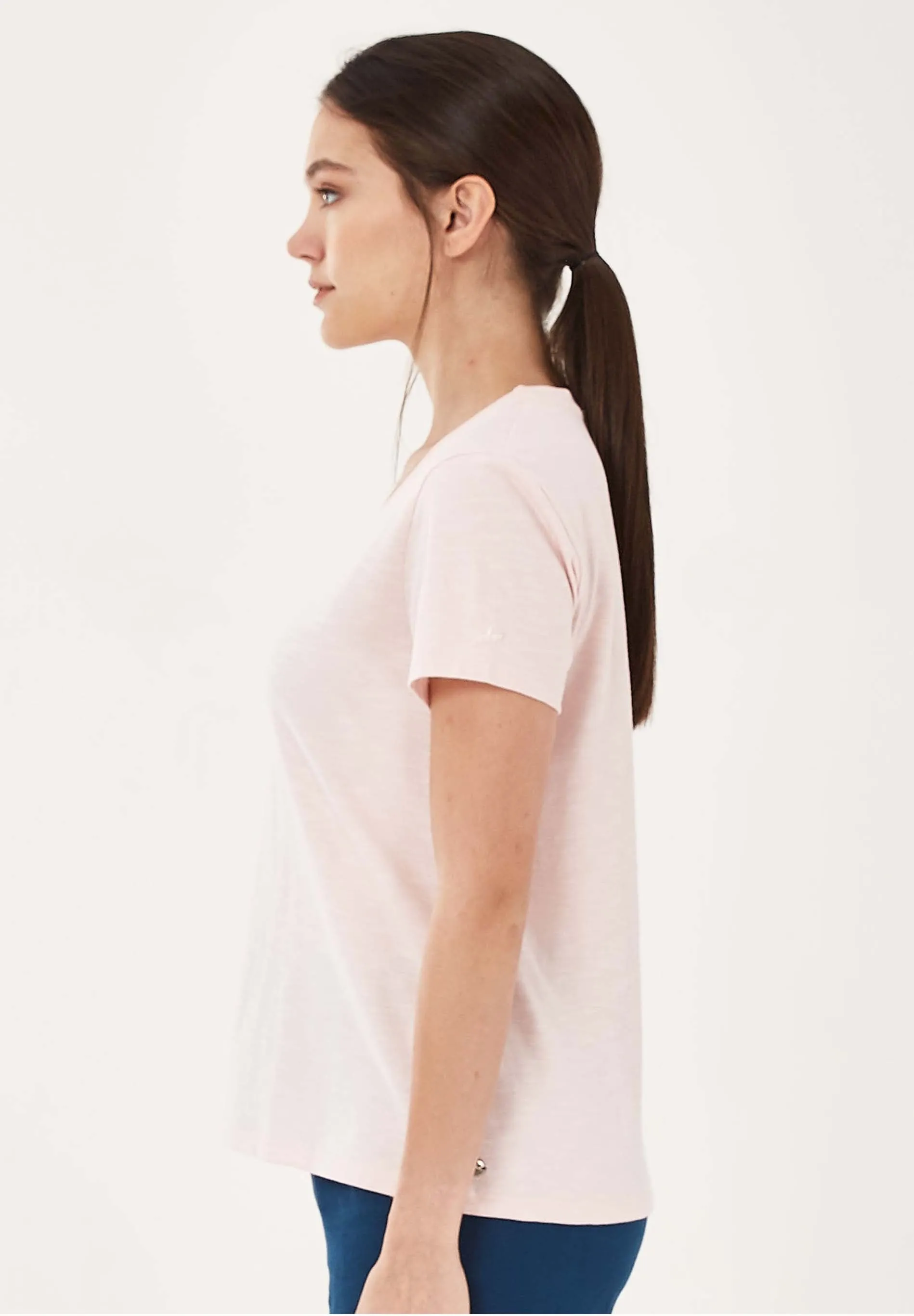 Women's Basic V-Neck T-Shirt Powder sold by Ivalo.com product image thumbnail 4