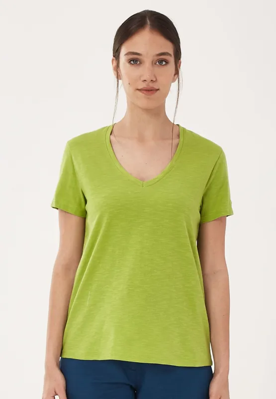 Women's Basic V-Neck T-Shirt Meadow Green sold by Ivalo.com