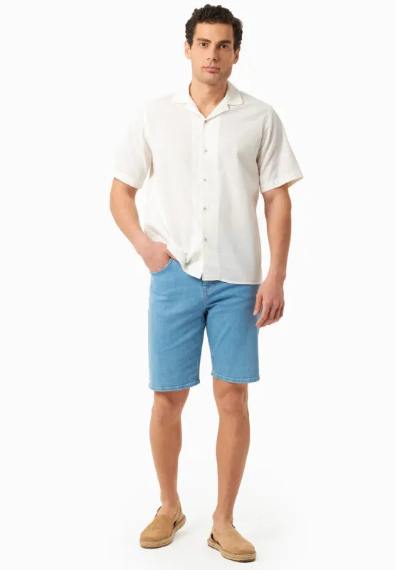 Men's Denim Organic Cotton Bermuda Shorts Light Blue sold by Ivalo.com
