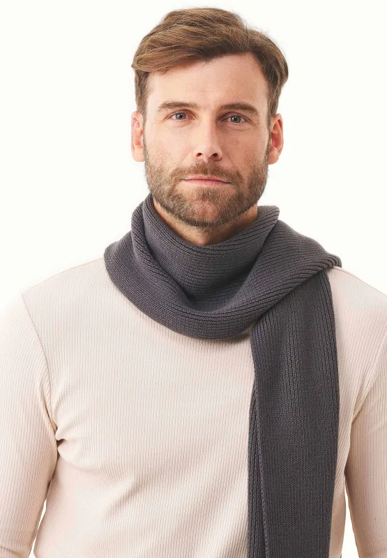 Knitted Organic Cotton Scarf Asphalt sold by Ivalo.com