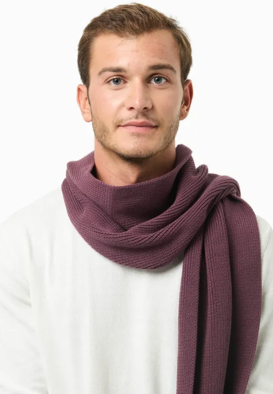 Knitted Organic Cotton Scarf Dark Fig sold by Ivalo.com