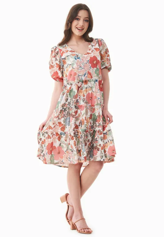 Patterned Organic Cotton Voile Dress Flower Garden sold by Ivalo.com