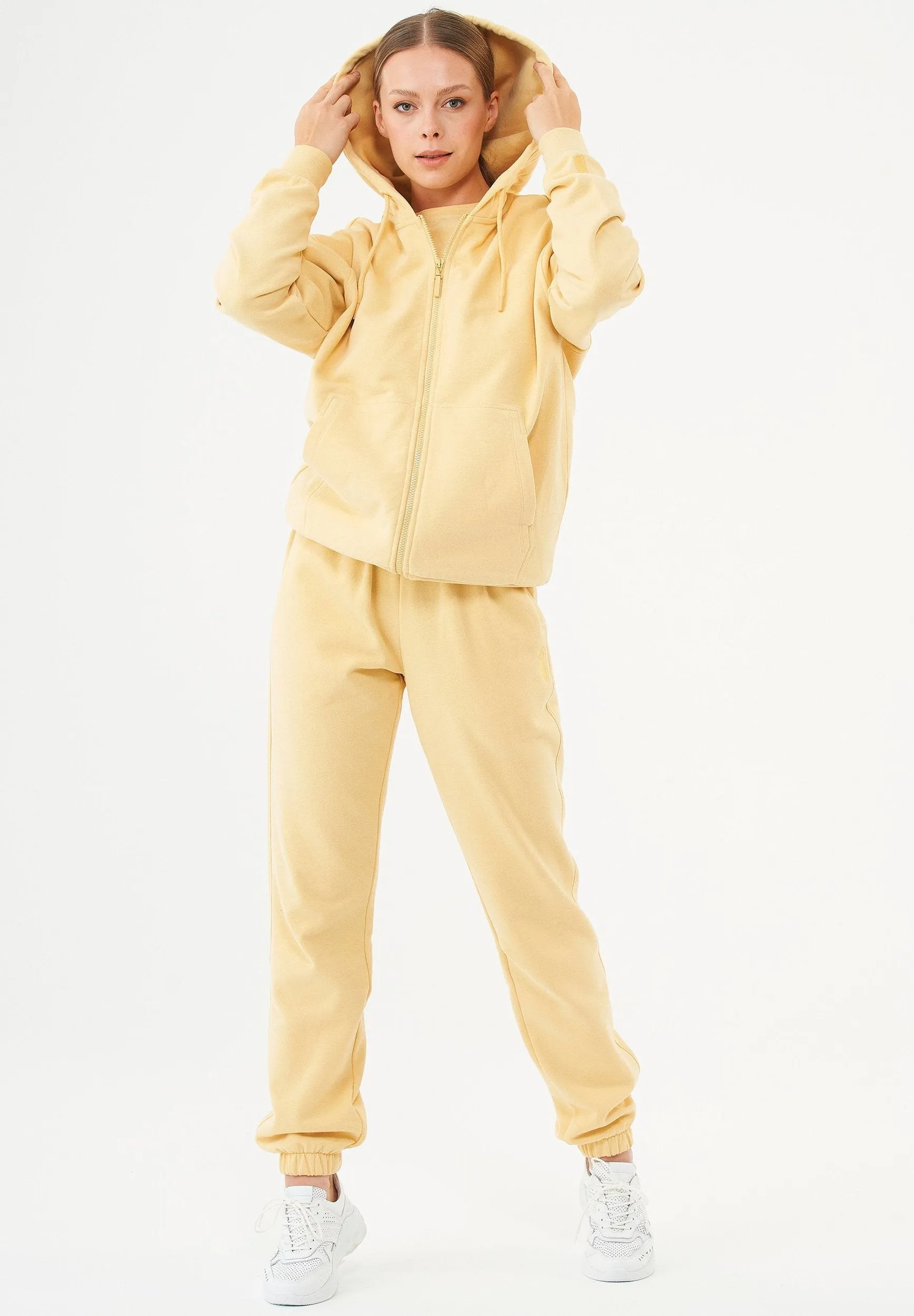 Junda Unisex Soft Touch Organic Cotton Sweat Jacket Soft Yellow sold by Ivalo.com product image thumbnail 3