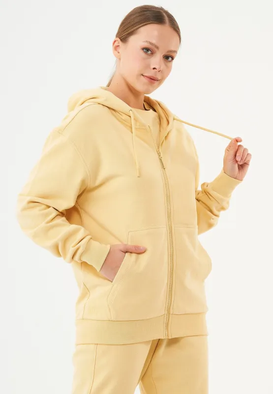 Junda Unisex Soft Touch Organic Cotton Sweat Jacket Soft Yellow sold by Ivalo.com