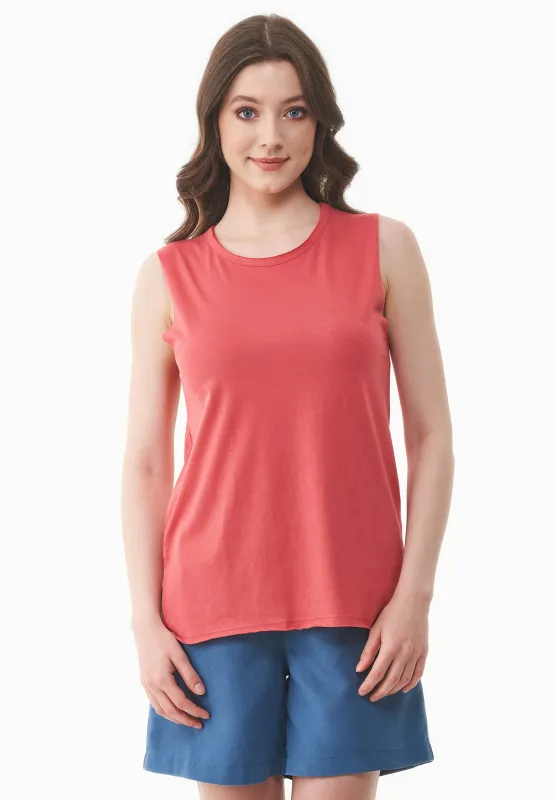 Modal Blend Round Neck Top Radiant Red sold by Ivalo.com
