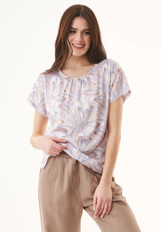 Short Sleeved Lyocell Blouse Color Waves Lavender sold by Ivalo.com