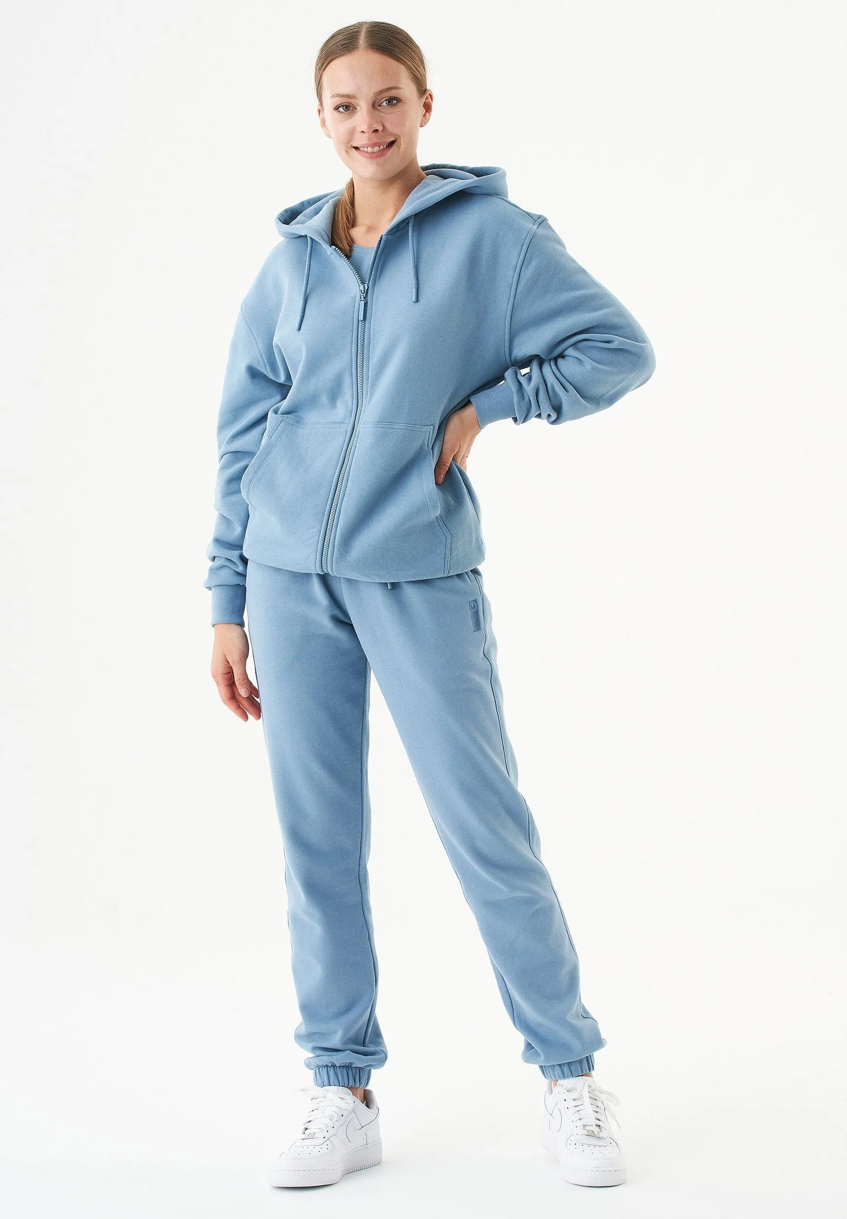 Junda Unisex Soft Touch Organic Cotton Sweat Jacket Steel Blue sold by Ivalo.com product image thumbnail 3