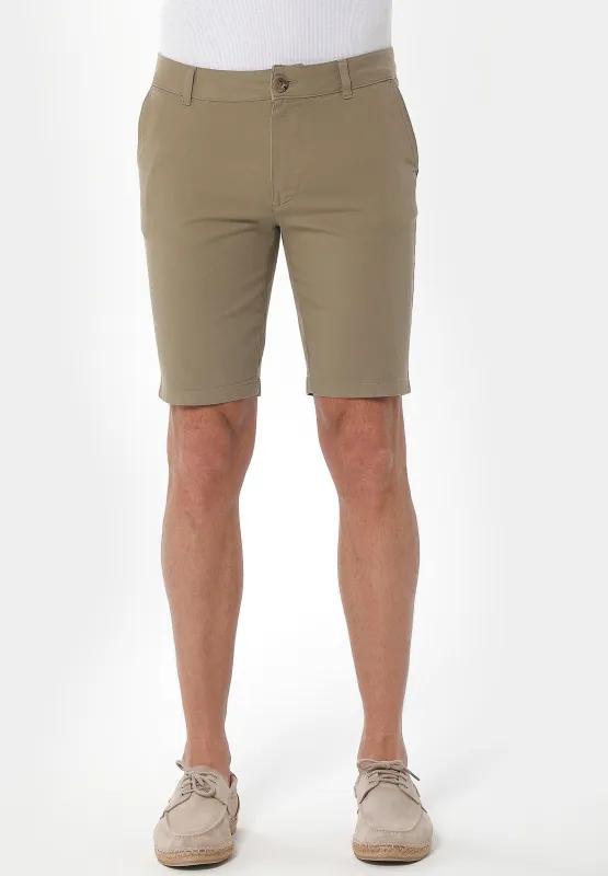 Men's Slim Organic Cotton Chino Shorts Olive sold by Ivalo.com