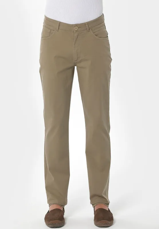 Men's Five-Pocket Organic Cotton Trousers Olive sold by Ivalo.com