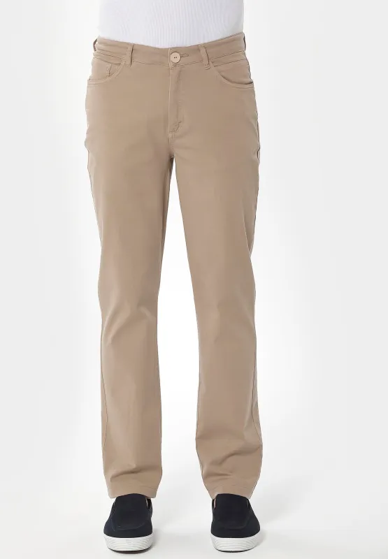 Men's Five-Pocket Organic Cotton Trousers Beige sold by Ivalo.com
