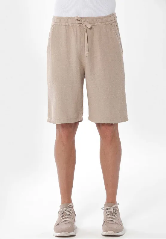 Men's Linen Blend Casual Shorts Beige sold by Ivalo.com