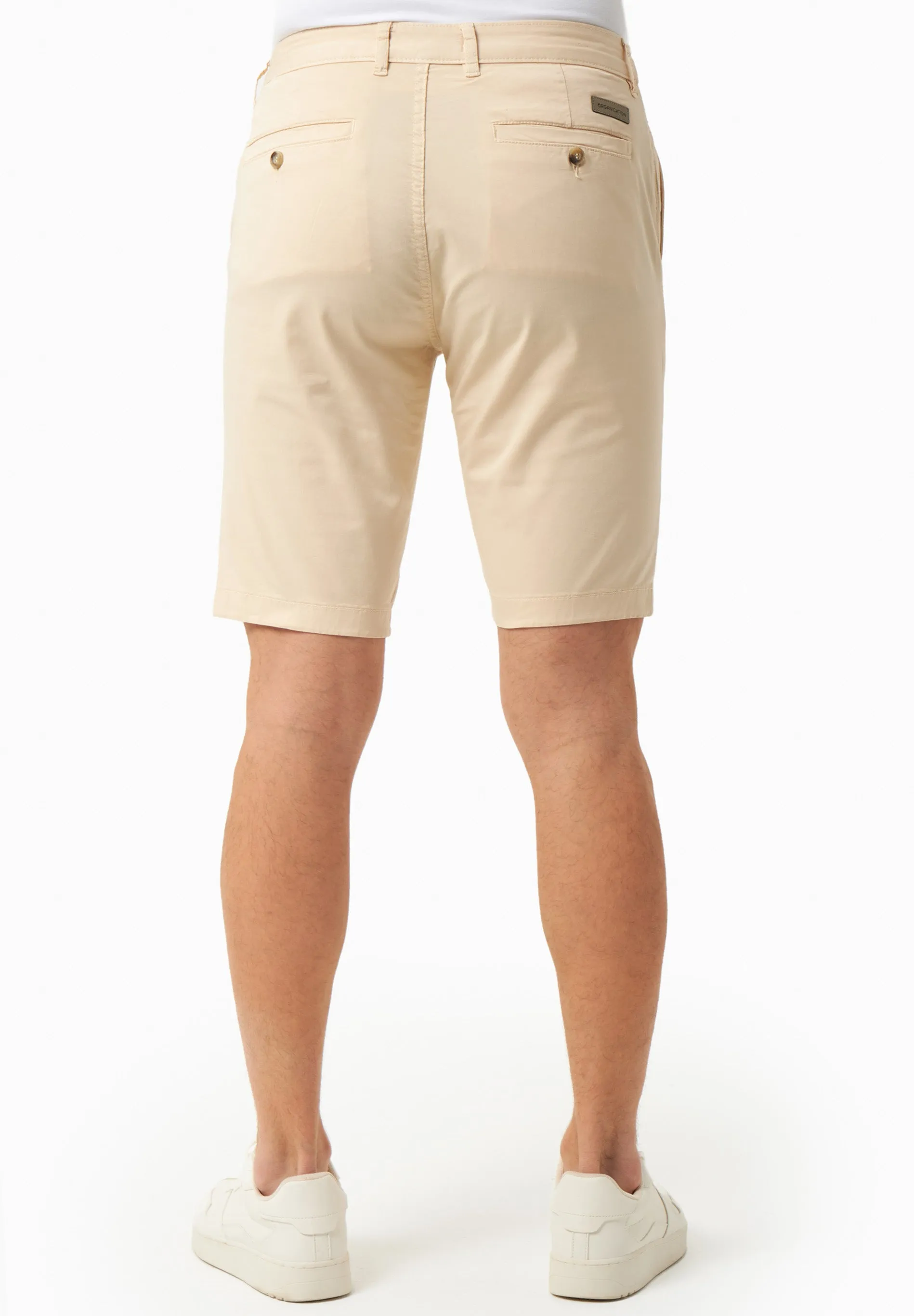 Men's Slim-Fit Organic Cotton Chino Shorts Beige sold by Ivalo.com product image thumbnail 4