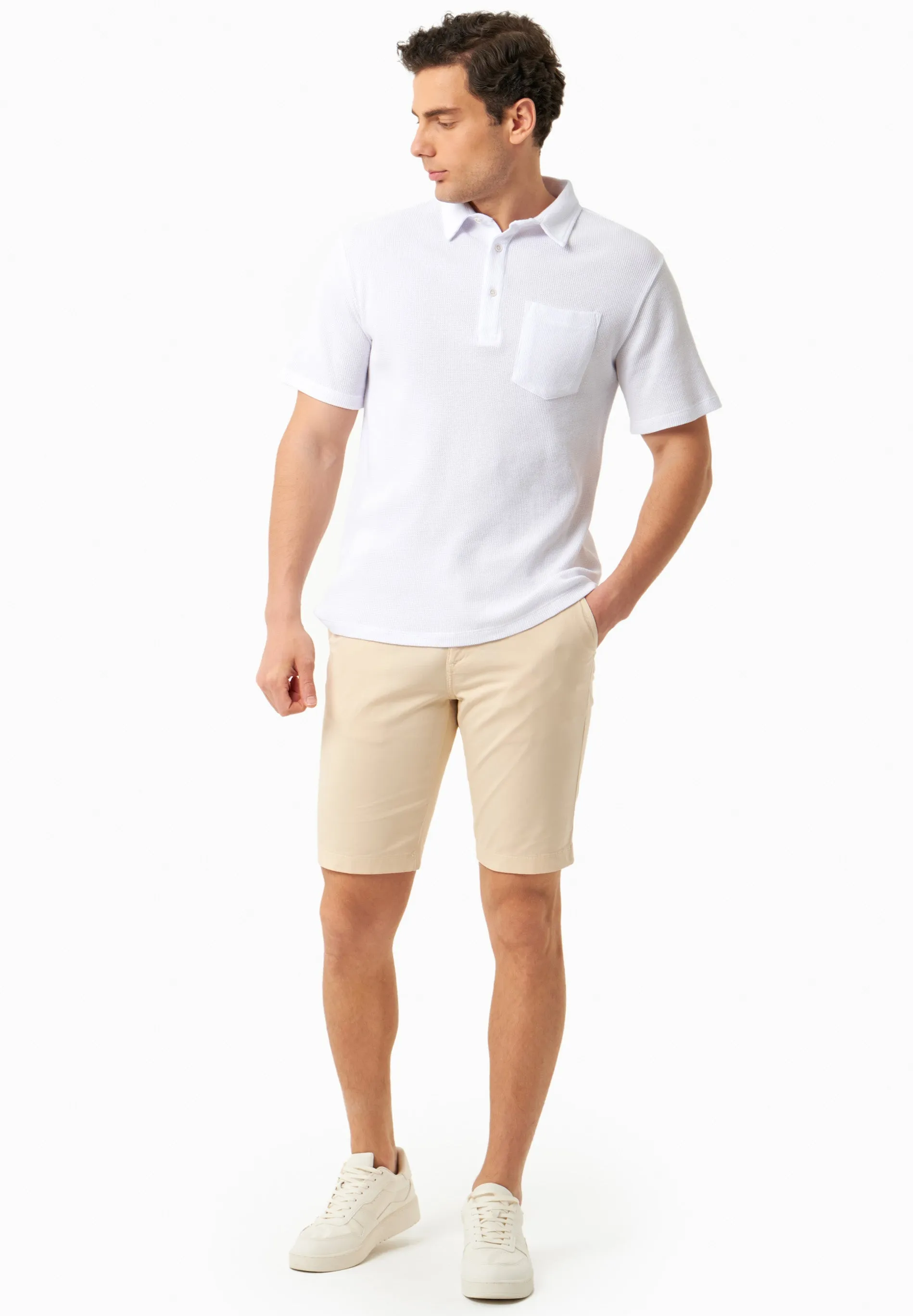 Men's Slim-Fit Organic Cotton Chino Shorts Beige sold by Ivalo.com product image thumbnail 2