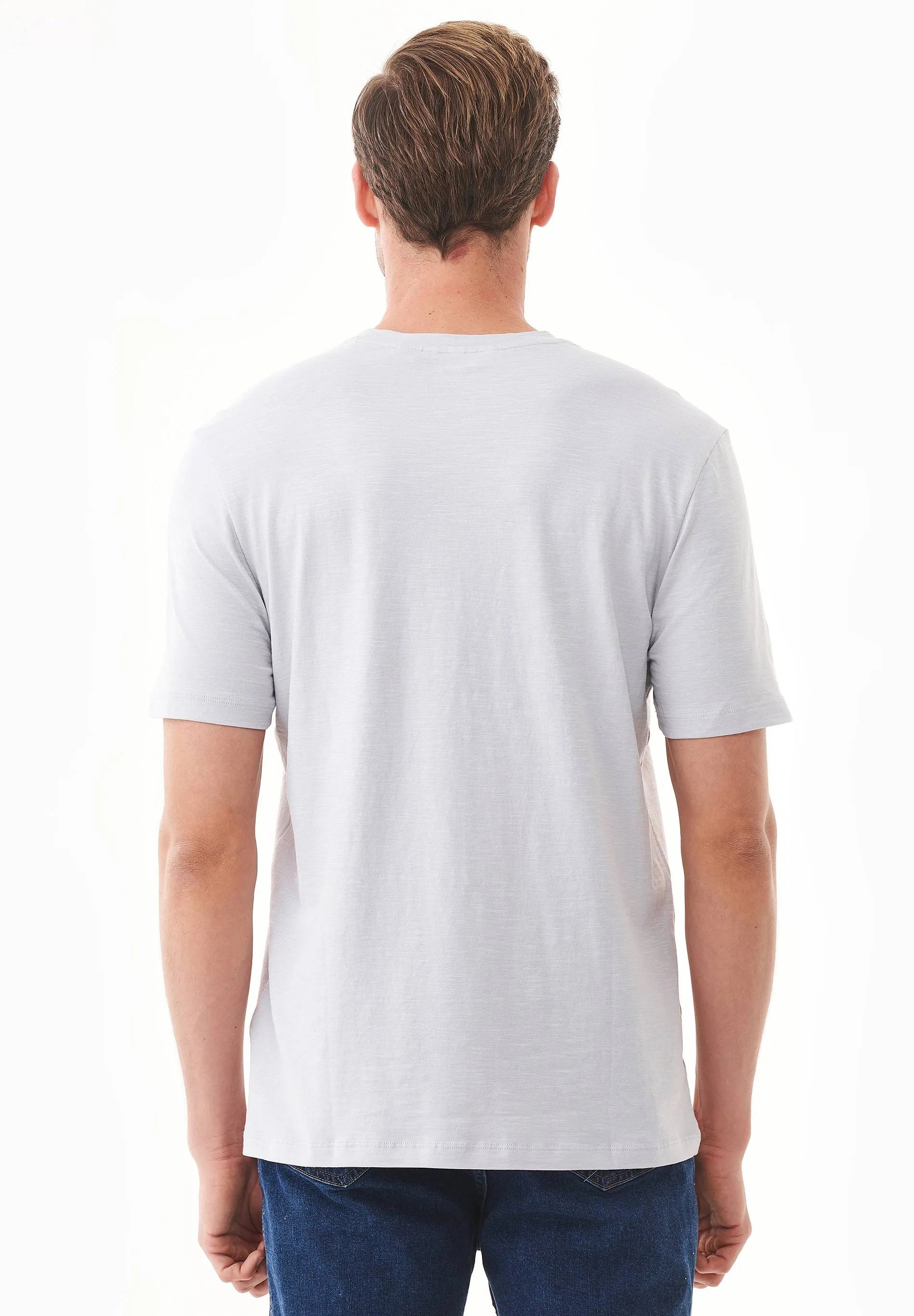 Men's Basic Round Neck T-Shirt Light Grey sold by Ivalo.com product image thumbnail 2