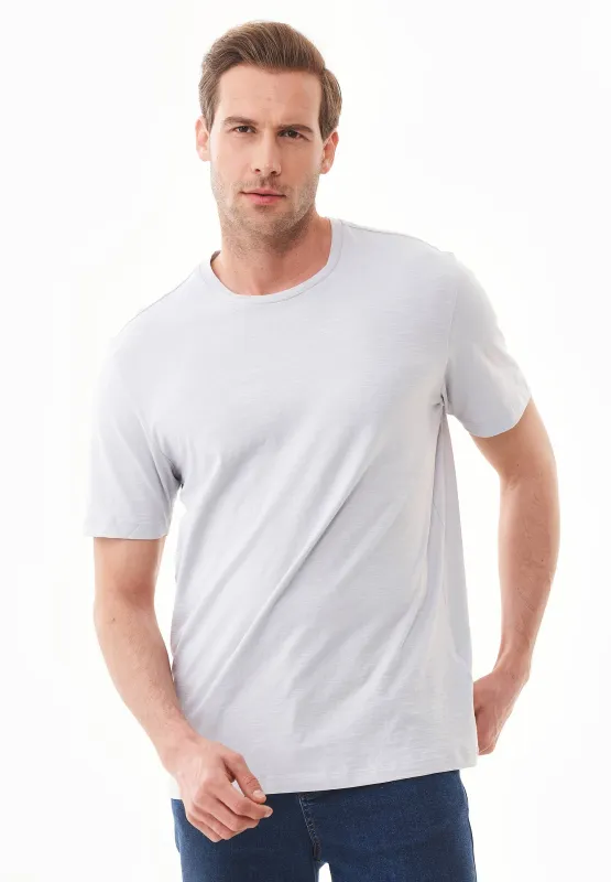 Men's Basic Round Neck T-Shirt Light Grey sold by Ivalo.com