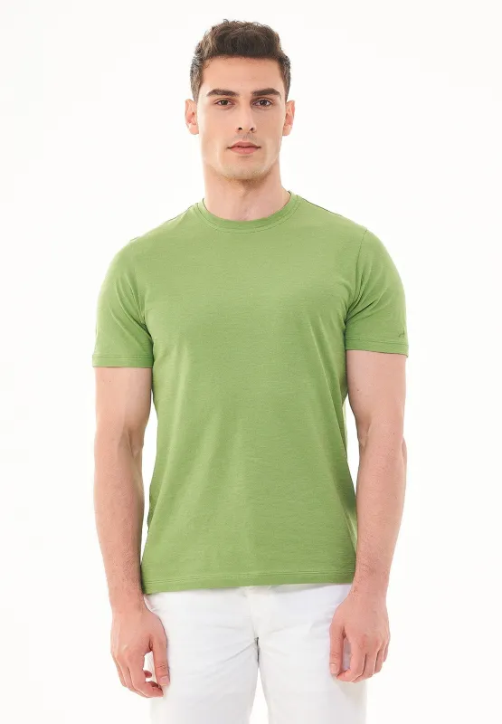 Men's Basic Round Neck T-Shirt Grass Green sold by Ivalo.com