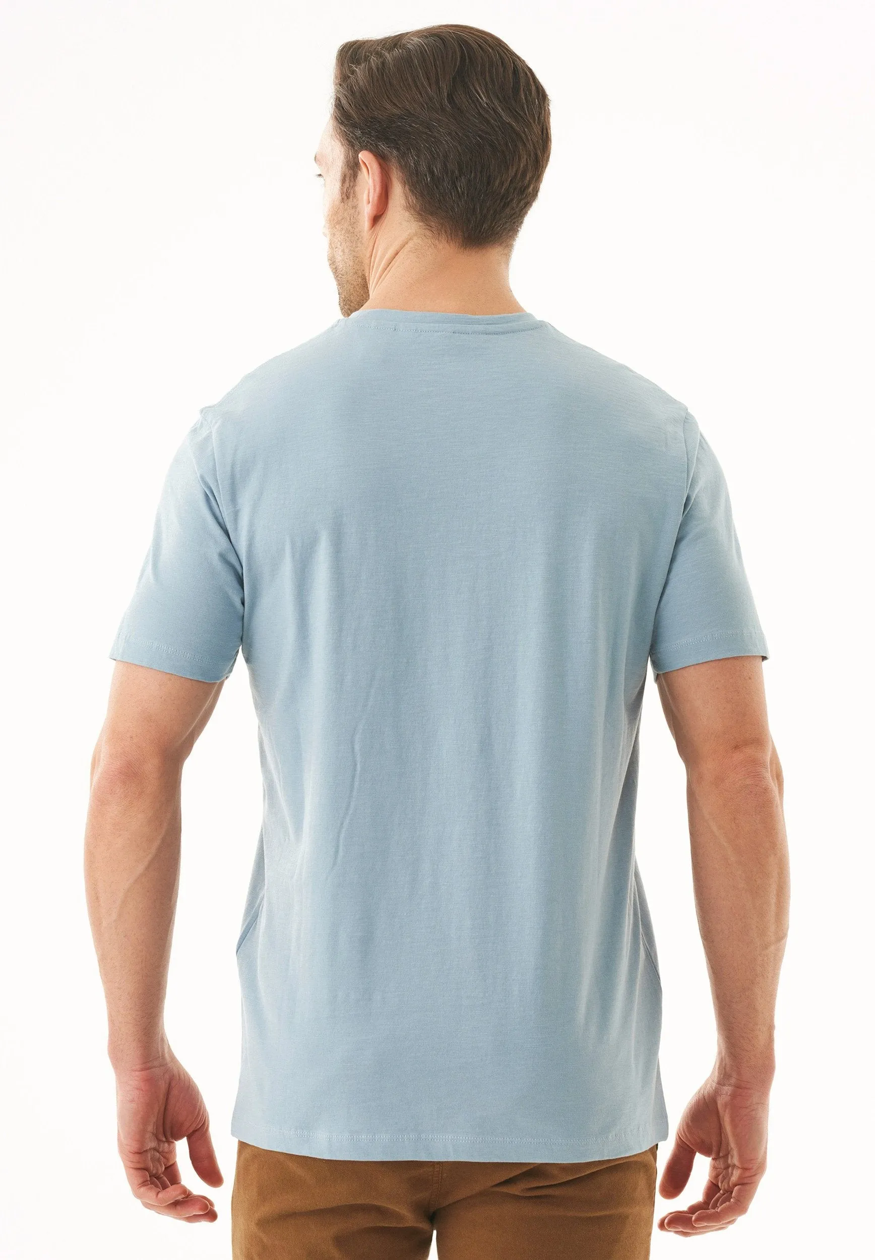 Men's Basic Round Neck T-Shirt Dusty Blue sold by Ivalo.com product image thumbnail 2