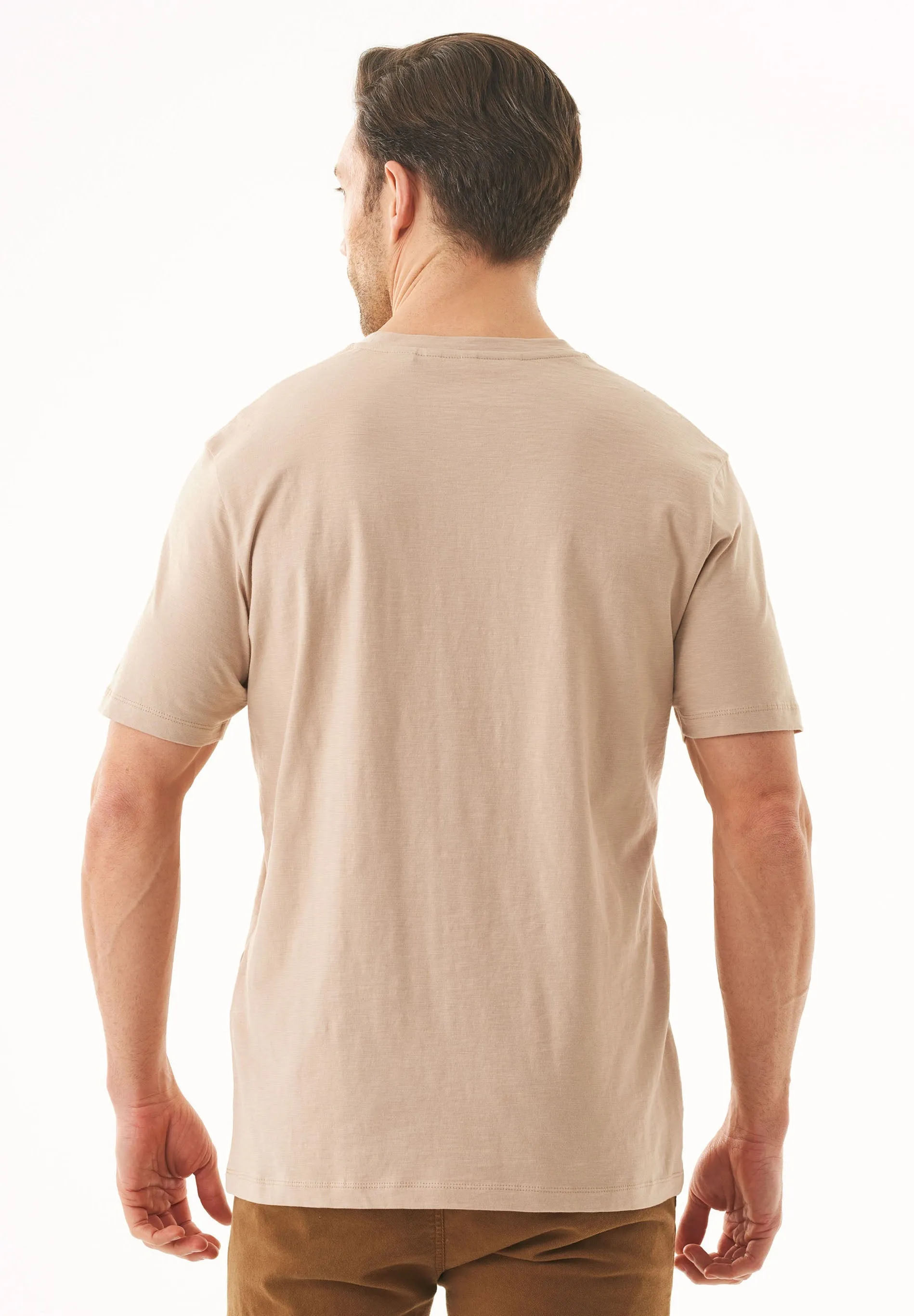 Men's Basic Round Neck T-Shirt Beige sold by Ivalo.com product image thumbnail 2