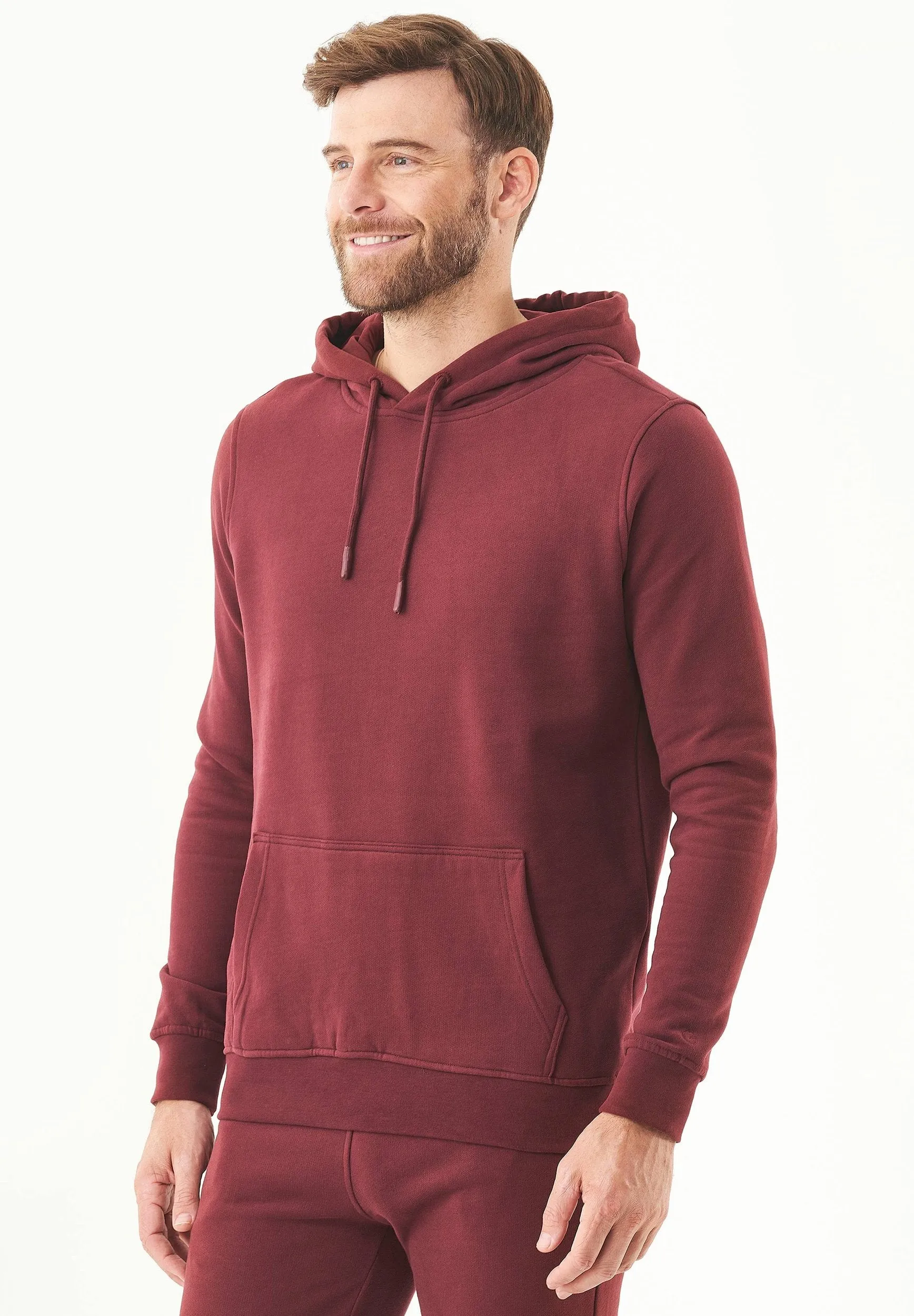 Men's Basic Soft Touch Organic Cotton Hoodie Bordeaux sold by Ivalo.com product image thumbnail 4