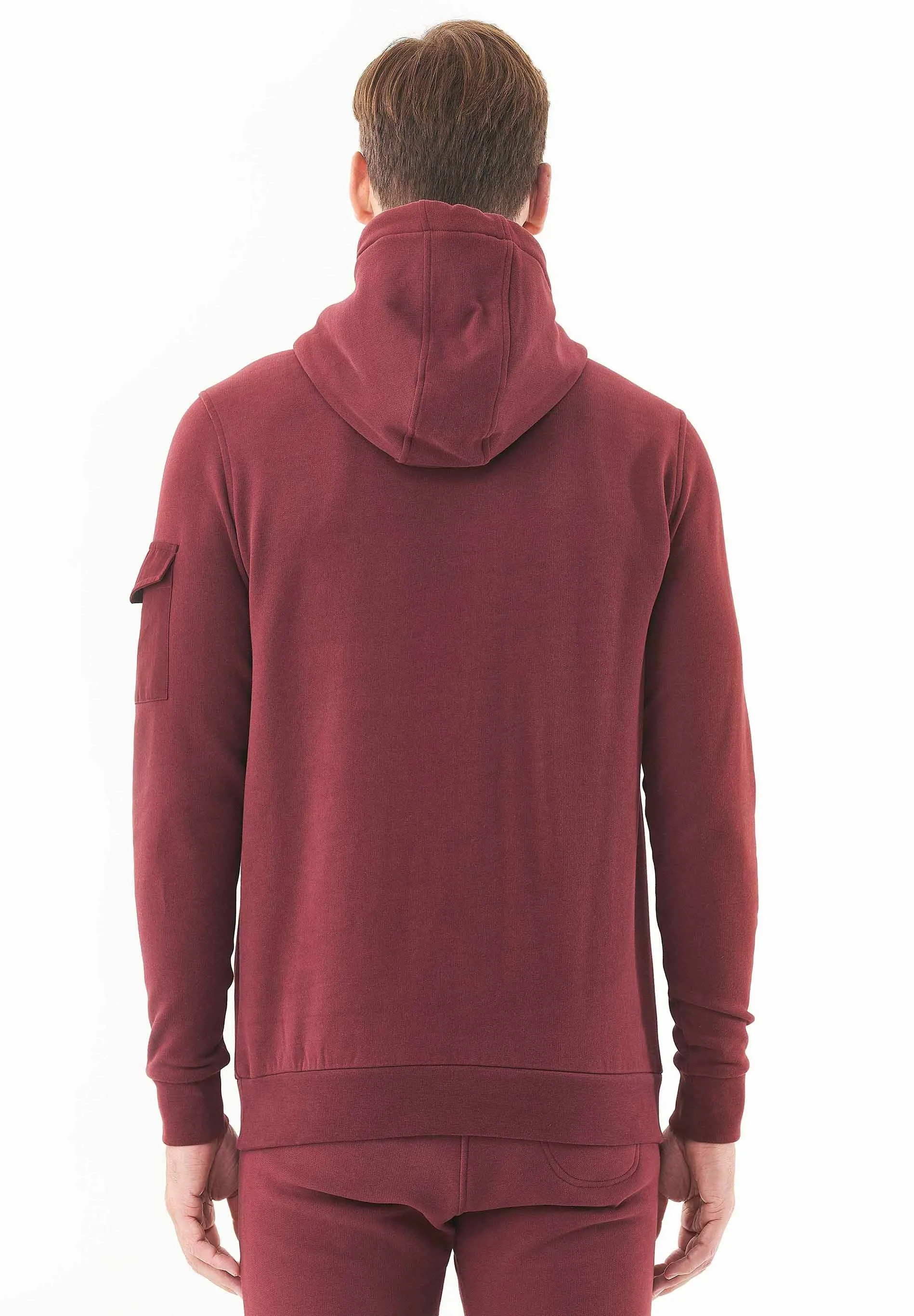 Men's Soft Touch Hoodie With Sleeve Pocket Bordeaux sold by Ivalo.com product image thumbnail 2
