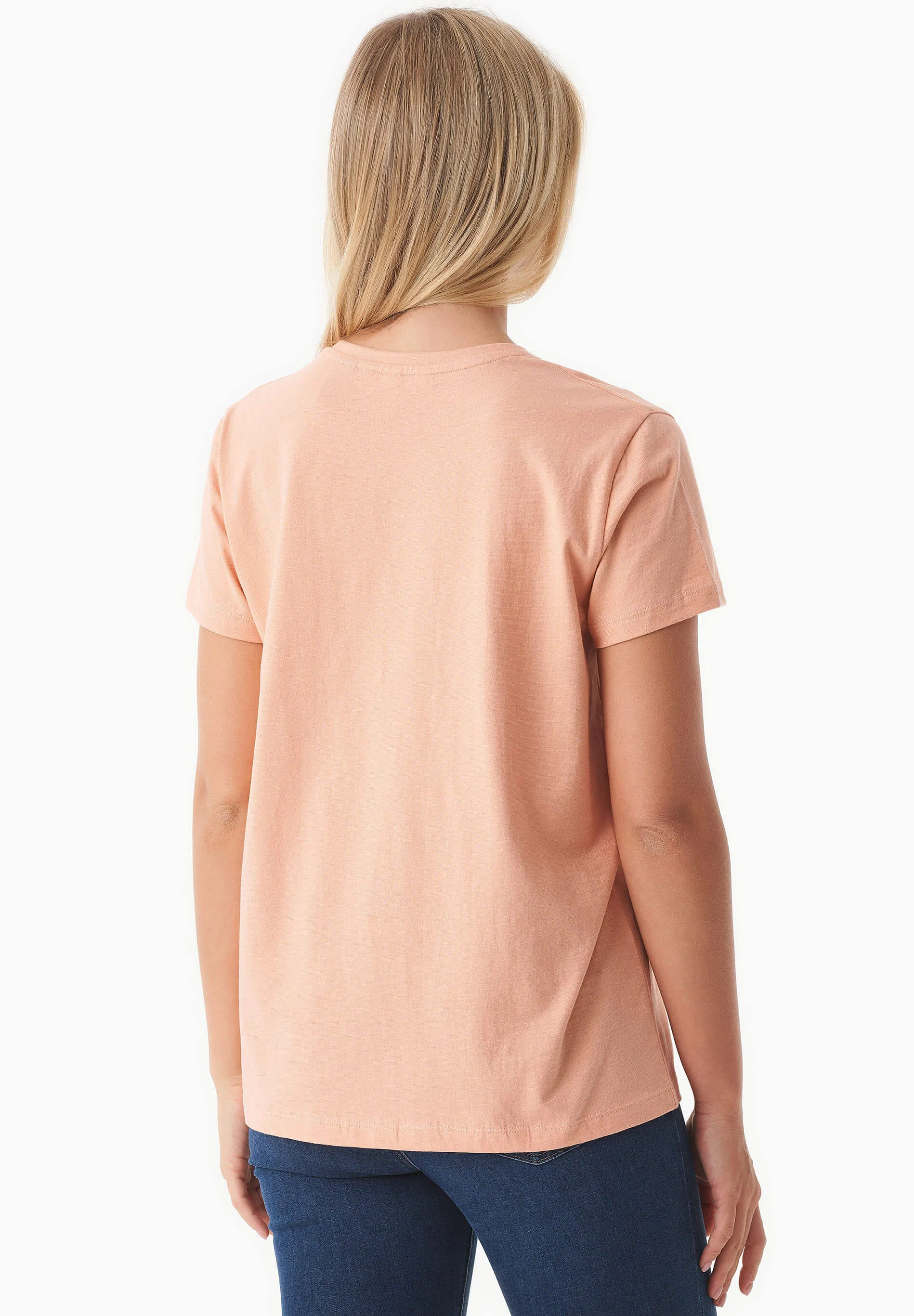 Women's Basic Round Neck T-Shirt Peach sold by Ivalo.com product image thumbnail 2