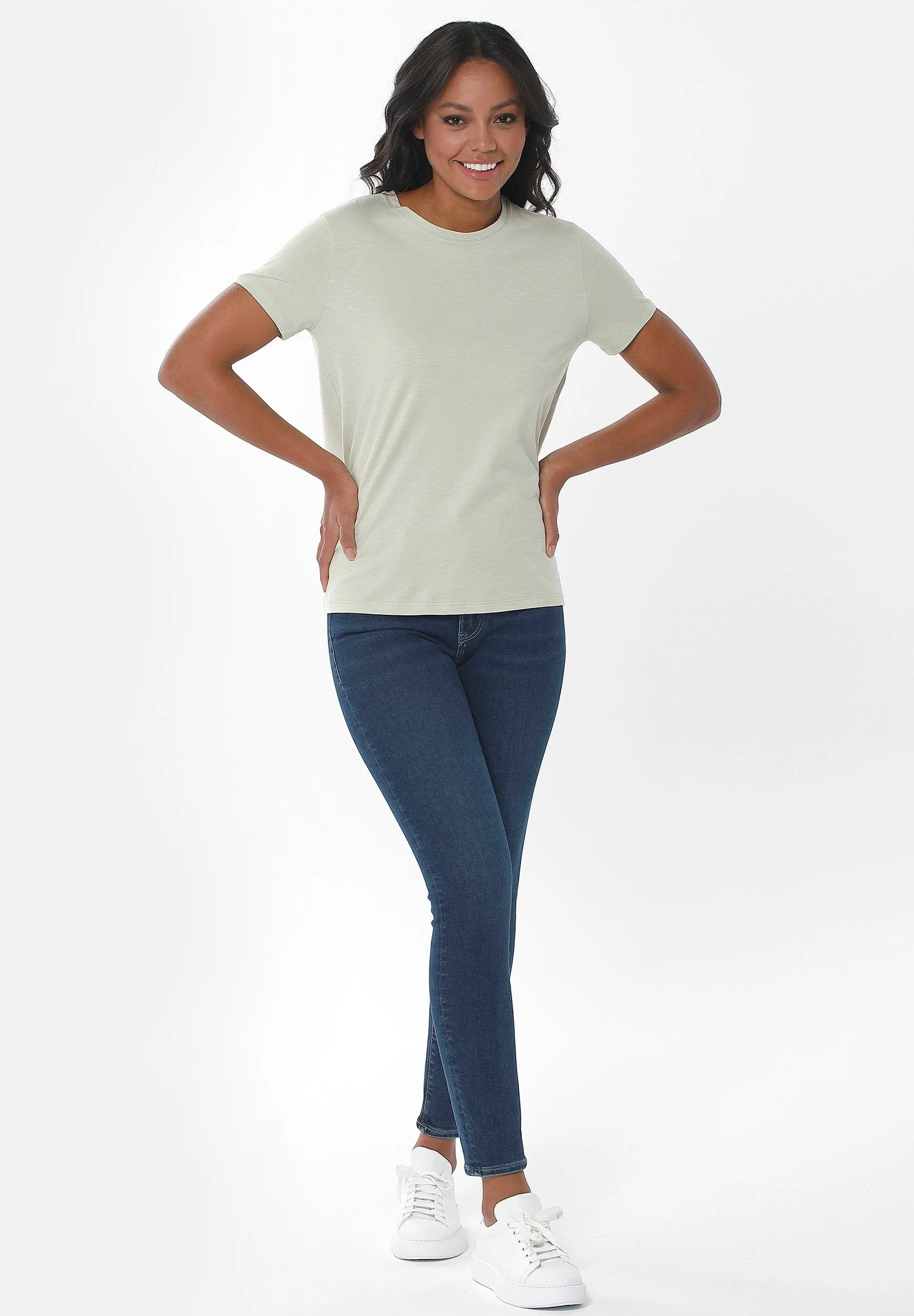 Women's Basic Round Neck T-Shirt Soft Green sold by Ivalo.com product image thumbnail 3