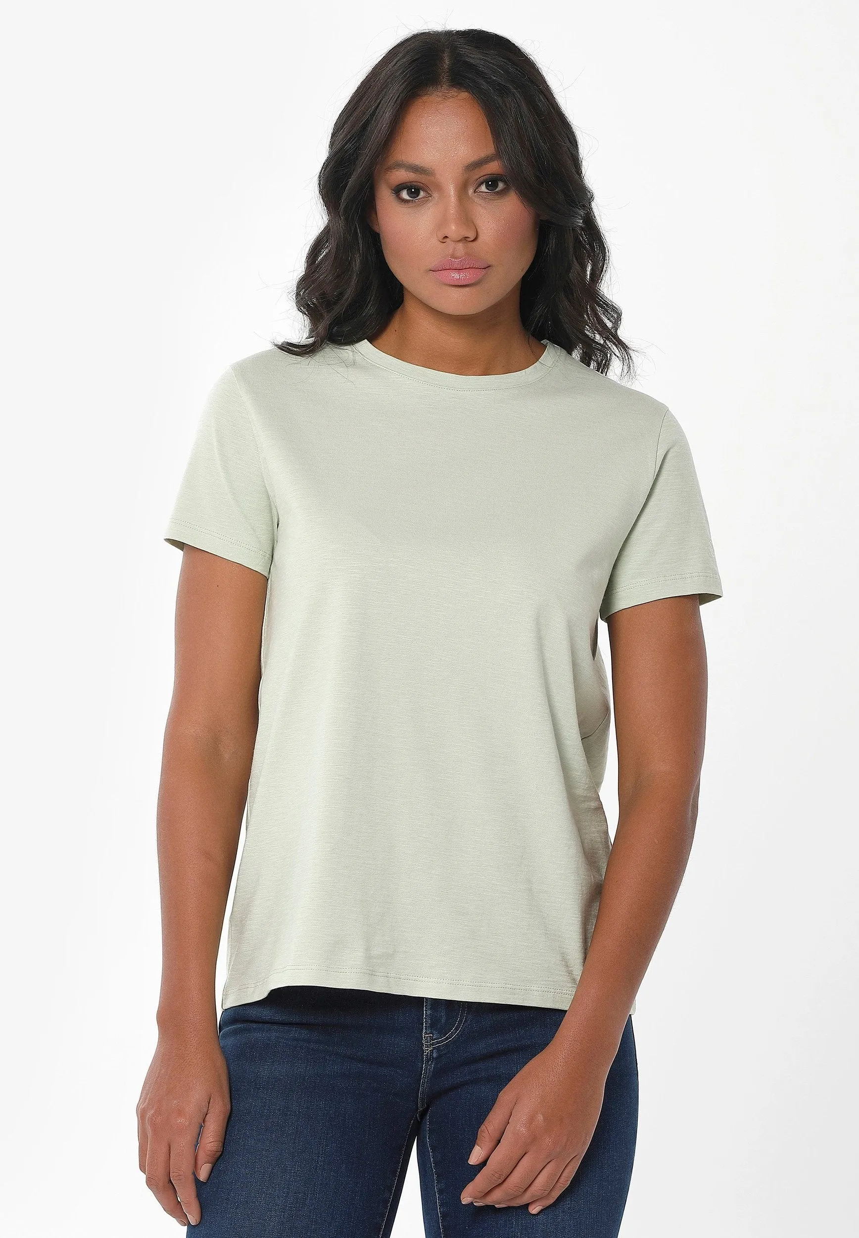 Women's Basic Round Neck T-Shirt Soft Green sold by Ivalo.com