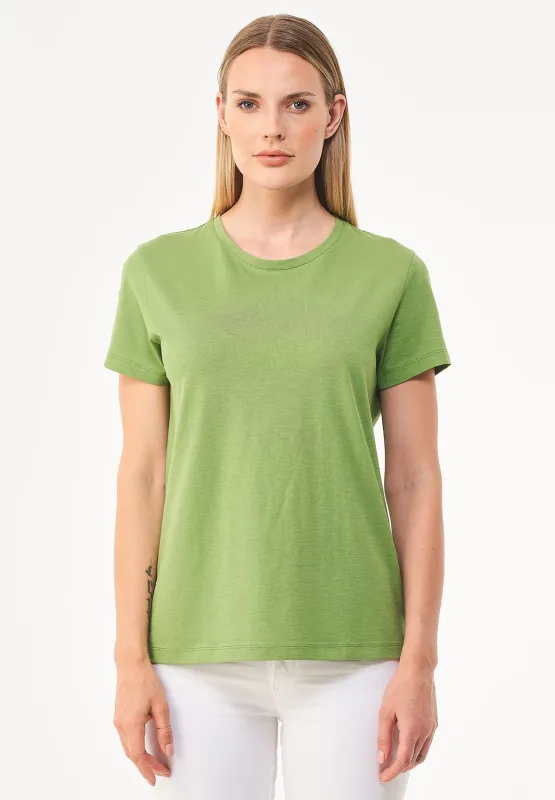 Women's Basic Round Neck T-Shirt Grass Green sold by Ivalo.com
