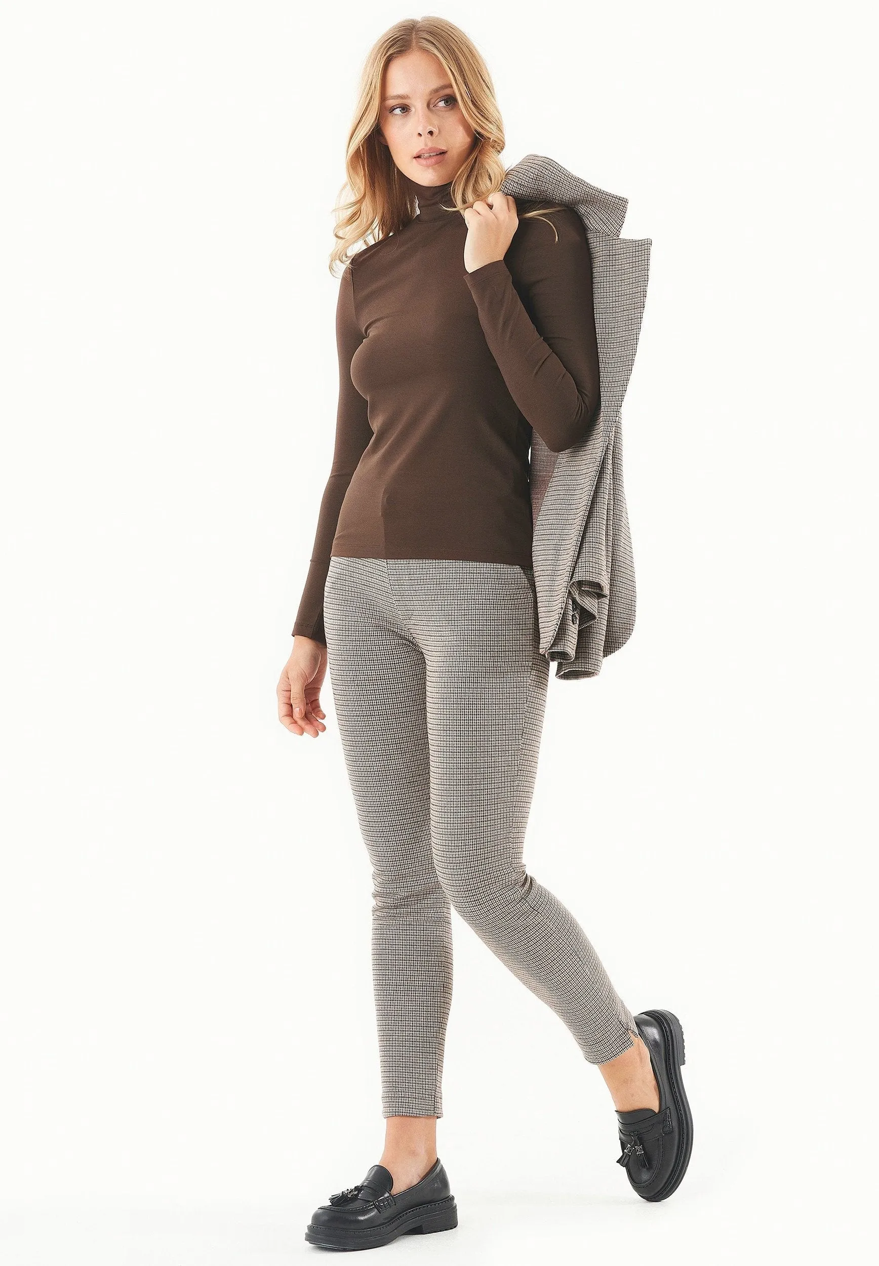 Women's Turtleneck Long-Sleeve Top Chestnut Brown sold by Ivalo.com product image thumbnail 4