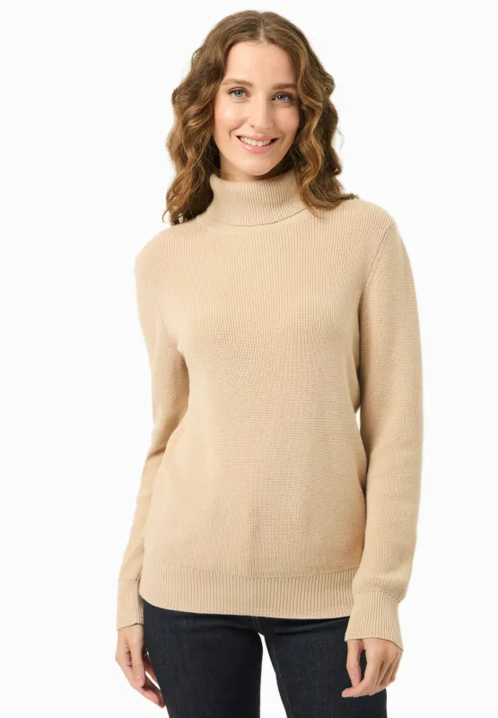 Women's Organic Cotton Turtleneck Knit Beige sold by Ivalo.com