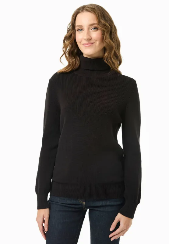 Women's Organic Cotton Turtleneck Knit Black sold by Ivalo.com