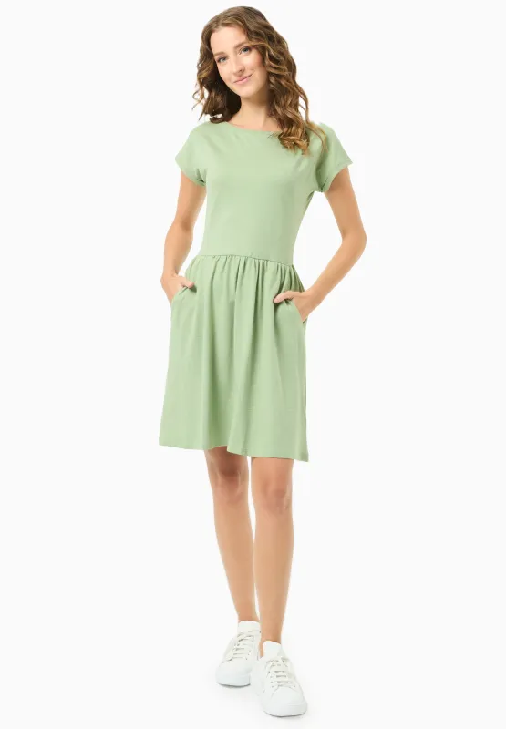 Slub Jersey Dress With Side Pockets Fern Green sold by Ivalo.com